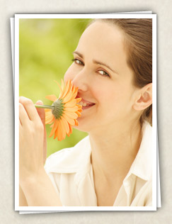 woman with flower